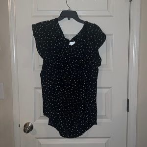 Brand new black with off white polka dots